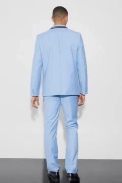 Relaxed Fit Stud Detail Trouser With Chain | BoohooMAN UK