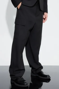 Relaxed Fit Tailored 3d Cargo Trouser | BoohooMAN UK