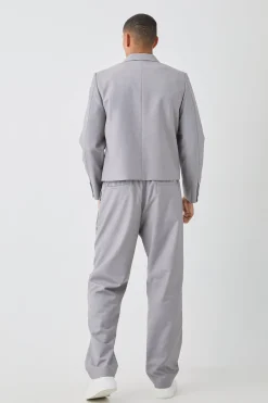 Relaxed Fit Tailored Trouser With Chain In Grey | BoohooMAN UK