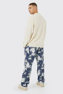 Relaxed Fit Tapestry Trouser | BoohooMAN UK