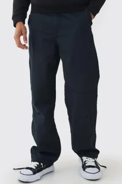 Relaxed Fit Textured Ripstop Trousers | BoohooMAN UK