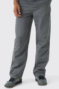 Relaxed Fit Textured Ripstop Trousers | BoohooMAN UK