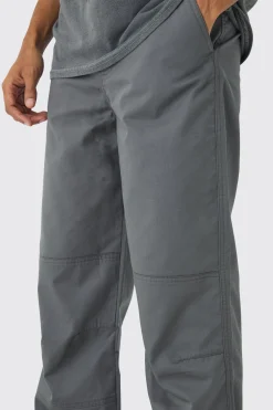 Relaxed Fit Textured Ripstop Trousers | BoohooMAN UK