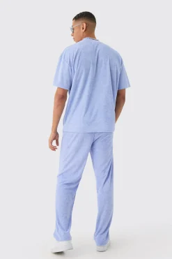 Relaxed Fit Towelling Joggers | BoohooMAN UK