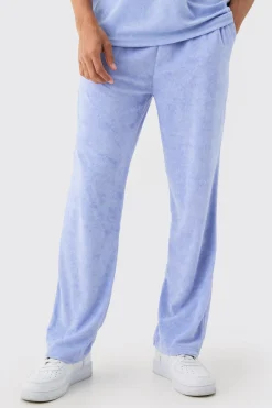 Relaxed Fit Towelling Joggers | BoohooMAN UK