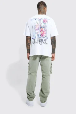 Relaxed Fit Washed Multi Pocket Cargo Jeans | BoohooMAN UK