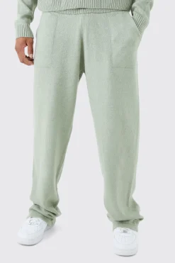 Relaxed Fit Wide Leg Knitted Joggers | BoohooMAN UK