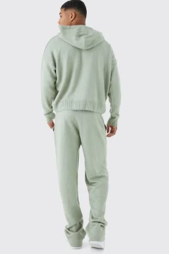 Relaxed Fit Wide Leg Knitted Joggers | BoohooMAN UK