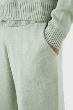 Relaxed Fit Wide Leg Knitted Joggers | BoohooMAN UK