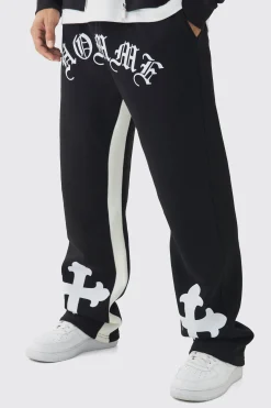 Relaxed Gothic Homme Cross Gusset Jogger | BoohooMAN UK