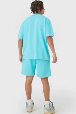 Relaxed Gothic Man Graffiti Spray Short | BoohooMAN UK