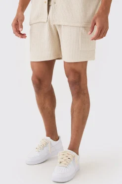 Relaxed Heavy Jumbo Waffle Cargo Short | BoohooMAN UK