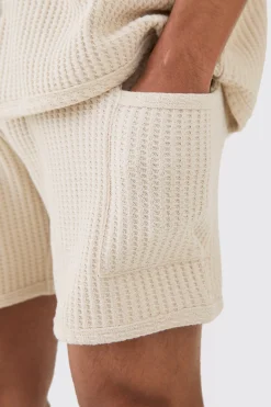 Relaxed Heavy Jumbo Waffle Cargo Short | BoohooMAN UK