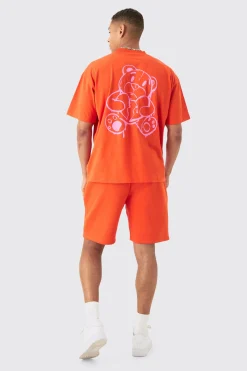 Relaxed Homme Print Jersey Shorts | BoohooMAN UK