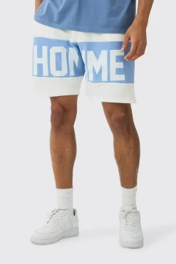 Relaxed Homme Print Split Hem Short | BoohooMAN UK