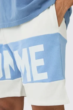 Relaxed Homme Print Split Hem Short | BoohooMAN UK