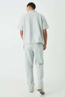 Relaxed Interlock Pintiuck Jogger | BoohooMAN UK