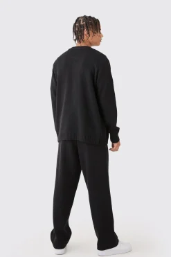 Relaxed Knitted Trouser | BoohooMAN UK