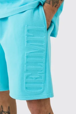 Relaxed Limited Embossed Short | BoohooMAN UK
