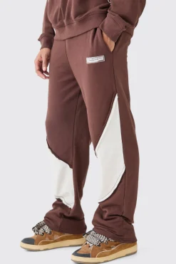 Relaxed Loop Back Raw Hem Panel Jogger | BoohooMAN UK