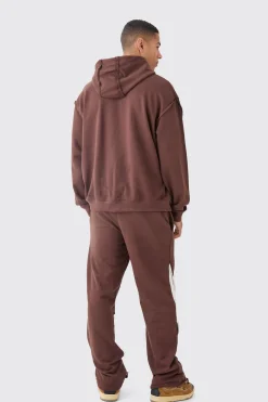 Relaxed Loop Back Raw Hem Panel Jogger | BoohooMAN UK