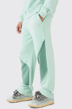 Relaxed Loop Back Raw Hem Panel Jogger | BoohooMAN UK