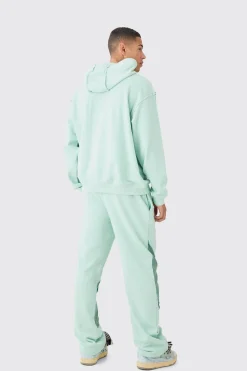 Relaxed Loop Back Raw Hem Panel Jogger | BoohooMAN UK