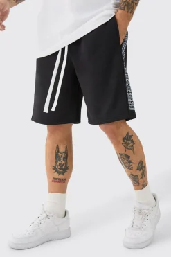 Relaxed Loopback Text Print Short | BoohooMAN UK