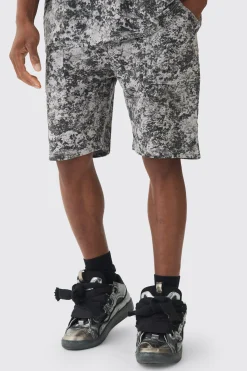 Relaxed Mid Length Abstract Printed Shorts | BoohooMAN UK