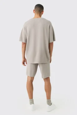 Relaxed Mid Length Knitted Short | BoohooMAN UK