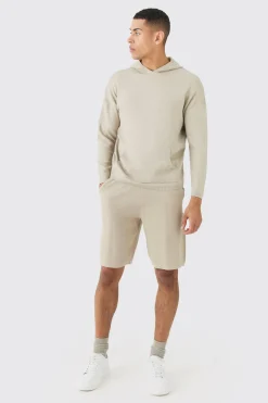 Relaxed Mid Length Knitted Short | BoohooMAN UK