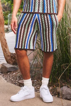 Relaxed Open Stitch Knitted Shorts | BoohooMAN UK