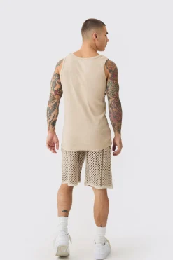 Relaxed Open Stitch Stripe Knitted Shorts | BoohooMAN UK