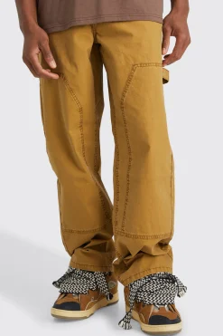 Relaxed Overdye Acid Wash Carpenter Trouser | BoohooMAN UK