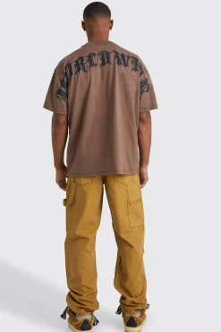 Relaxed Overdye Acid Wash Carpenter Trouser | BoohooMAN UK