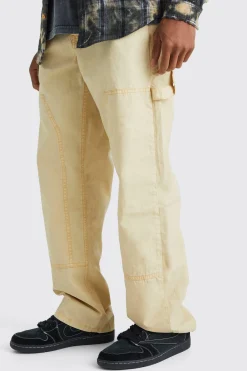 Relaxed Overdye Acid Wash Carpenter Trouser | BoohooMAN UK