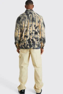 Relaxed Overdye Acid Wash Carpenter Trouser | BoohooMAN UK