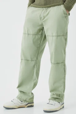 Relaxed Overdye Acid Wash Trouser | BoohooMAN UK