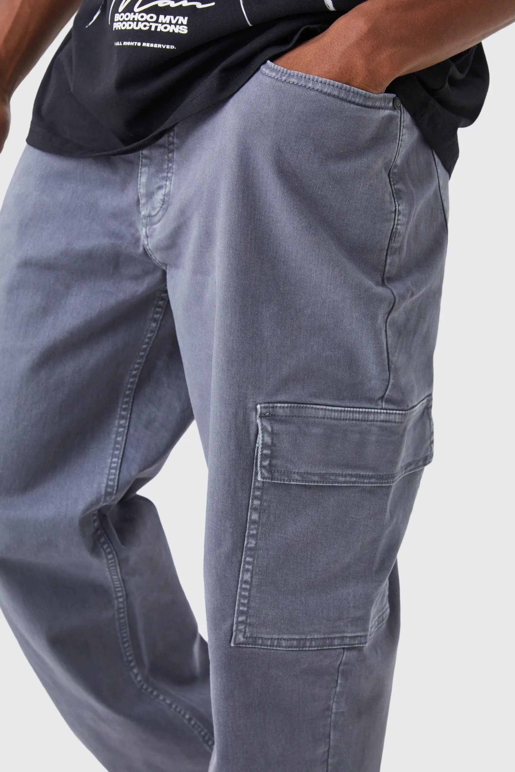Relaxed Overdye Cargo Trouser | BoohooMAN UK