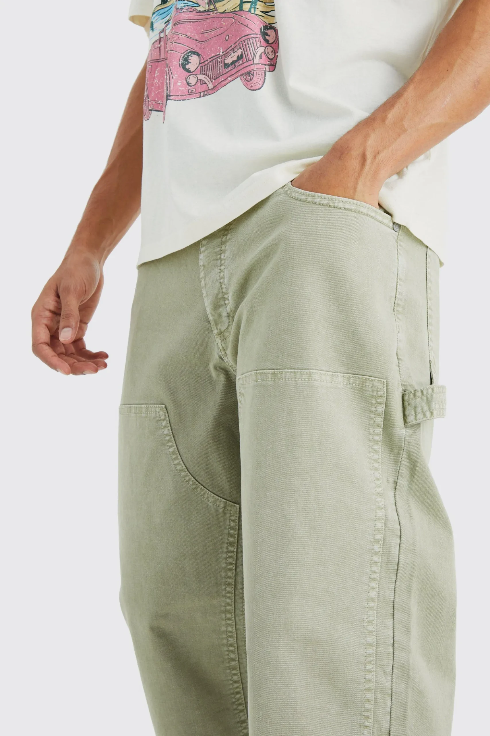 Relaxed Overdye Carpenter Trouser | BoohooMAN UK