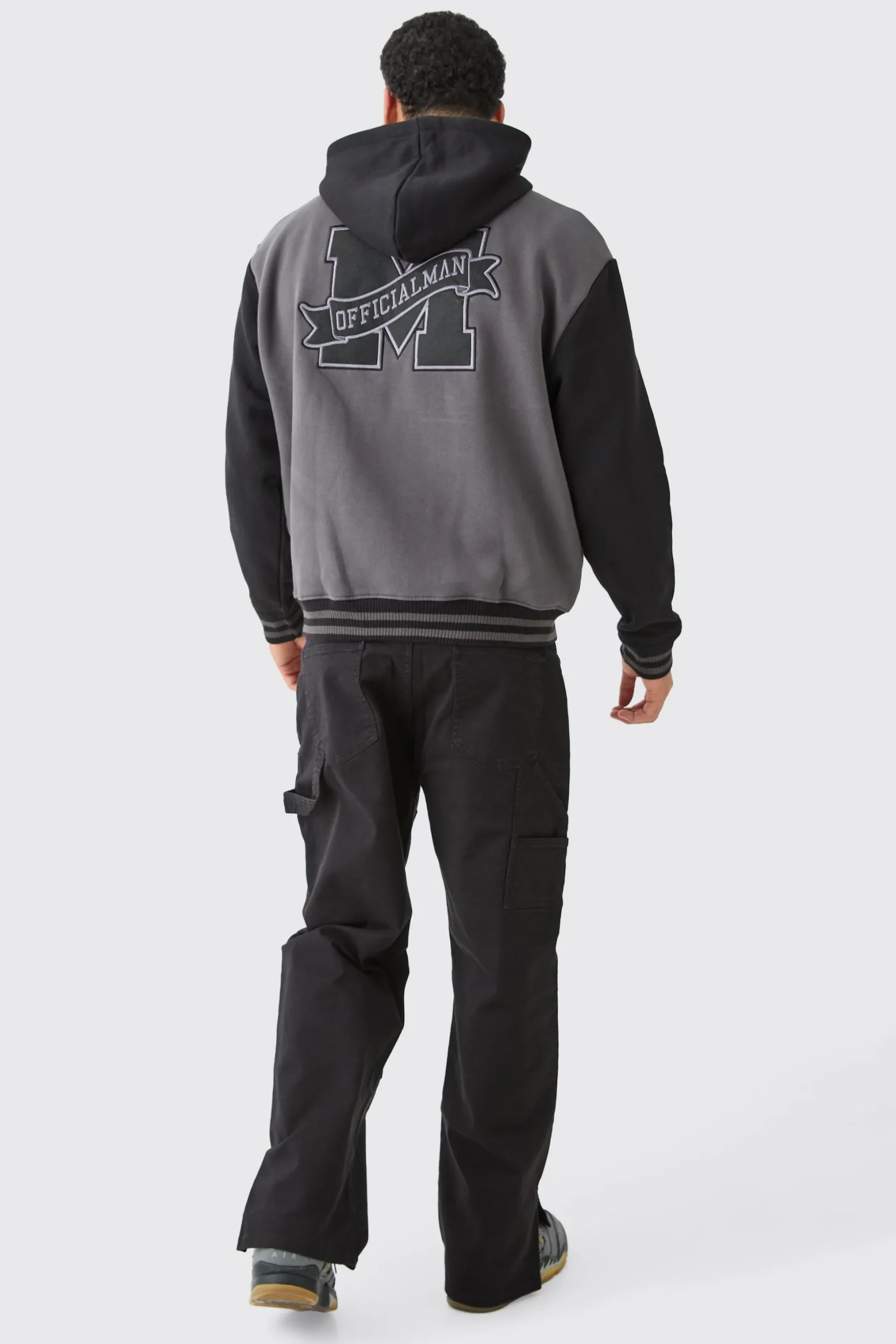 Relaxed Overdye Carpenter Split Hem Trouser | BoohooMAN UK
