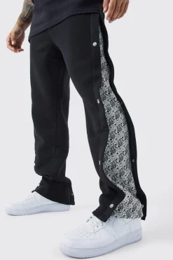 Relaxed Printed Side Panel Popper Jogger | BoohooMAN UK