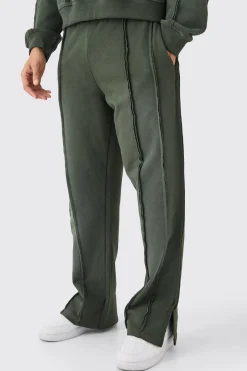 Relaxed Raw Seam Spray Wash Joggers | BoohooMAN UK
