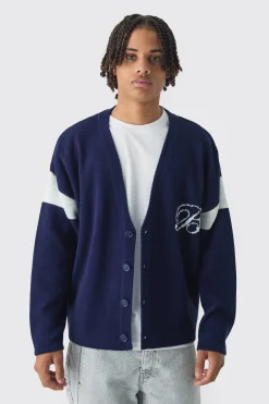 Relaxed Ribbed Knitted Edition Series Cardigan | BoohooMAN UK