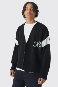 Relaxed Ribbed Knitted Edition Series Cardigan | BoohooMAN UK