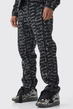 Relaxed Rigid All Over Distressed Jeans | BoohooMAN UK