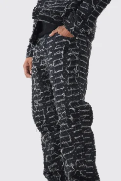 Relaxed Rigid All Over Distressed Jeans | BoohooMAN UK