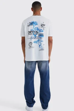 Relaxed Rigid Applique Ripped Jeans | BoohooMAN UK