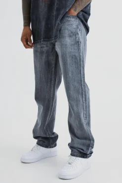 Relaxed Rigid Bleached Jeans | BoohooMAN UK