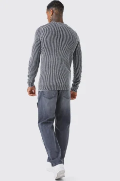 Relaxed Rigid Burnt Out Mesh Jeans | BoohooMAN UK